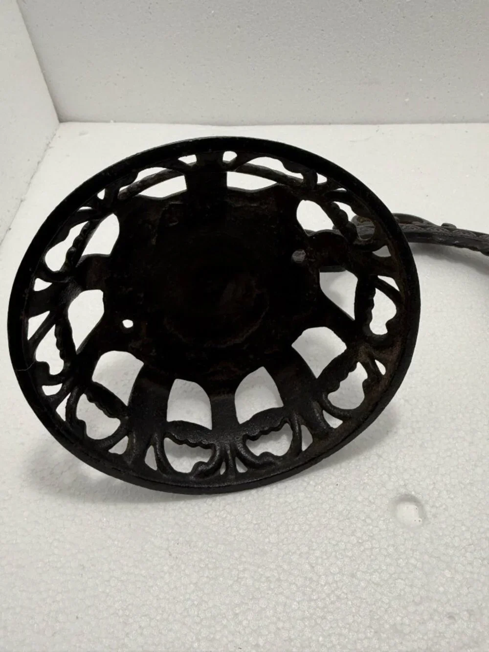 Early 20th Century Victorian Cast Iron Oil Lamp Holder With Mounting Bracket